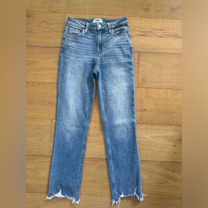 Paige Jeans Women’s High Waist Straight Leg Destroyed Hem